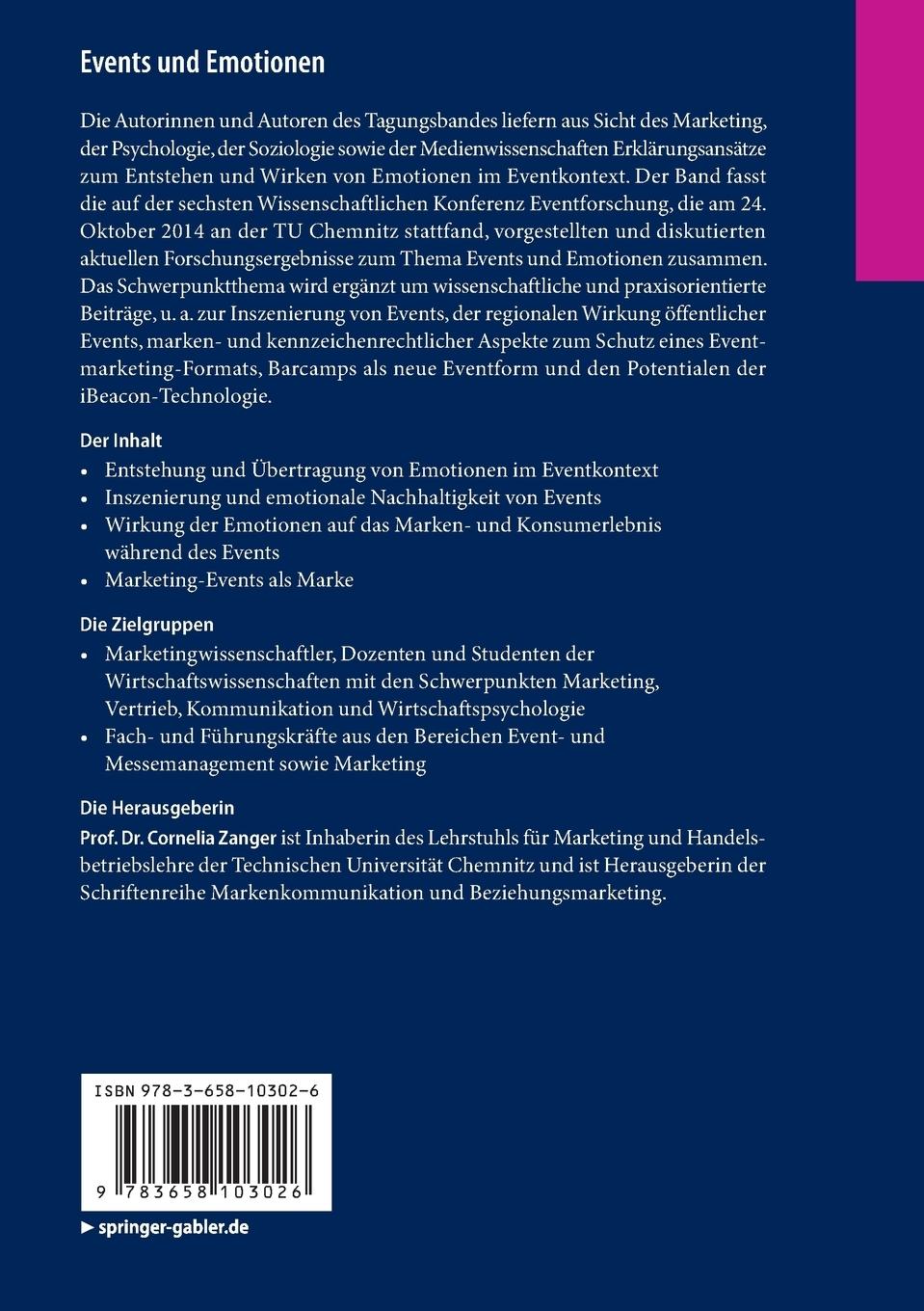 Rückseitencover Events und Emotionen