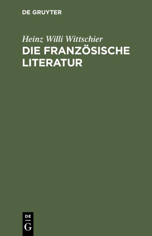 Vorderes Coverbild Die französische Literatur