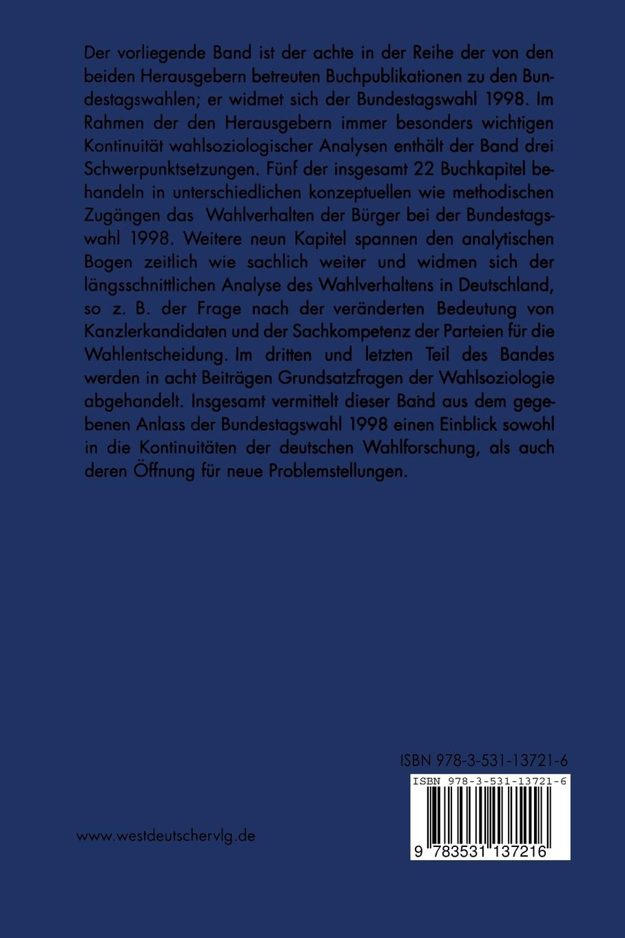 Rückseitencover Wahlen und Wähler