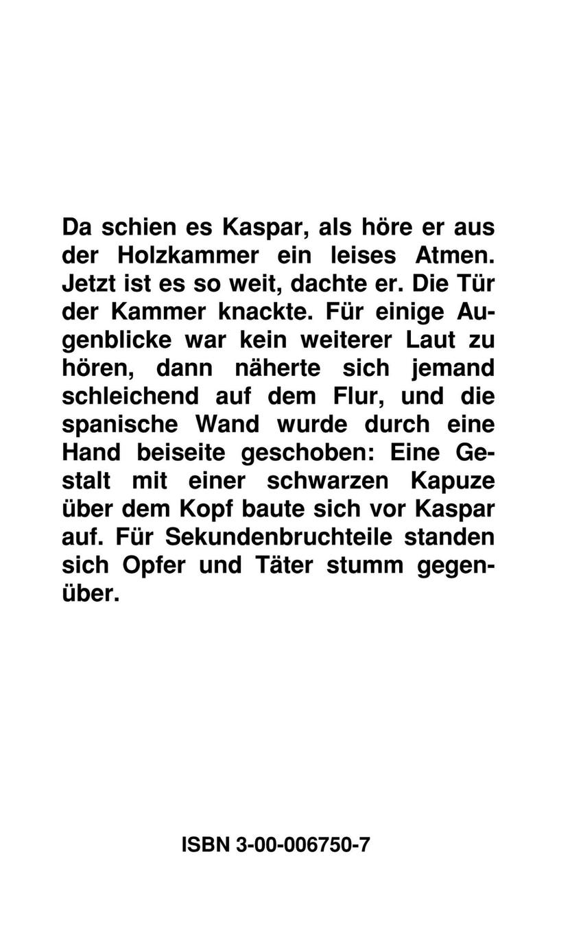 Rückseitencover Du musst sterben, Kaspar Hauser!