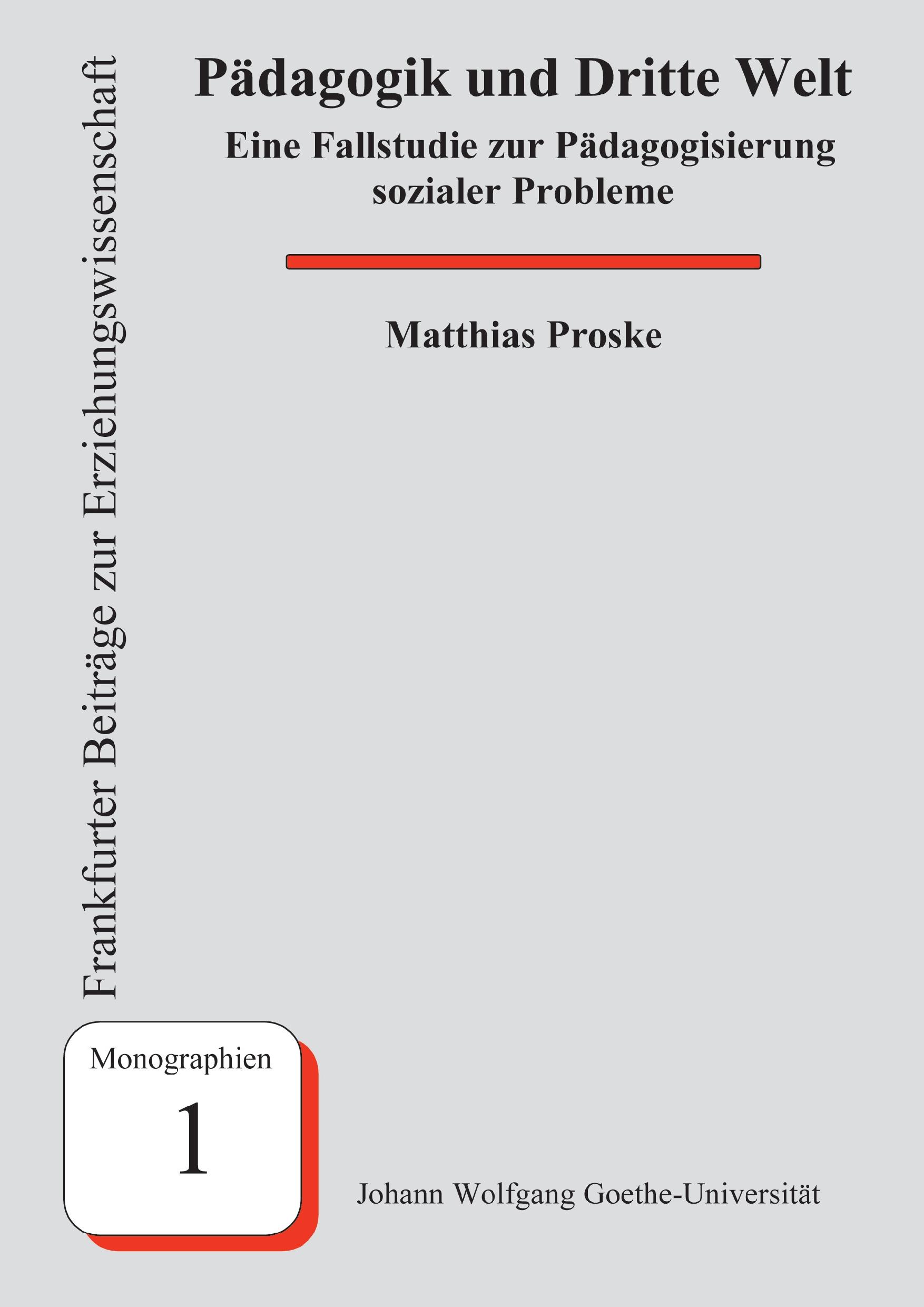 Vorderes Coverbild Pädagogik und Dritte Welt