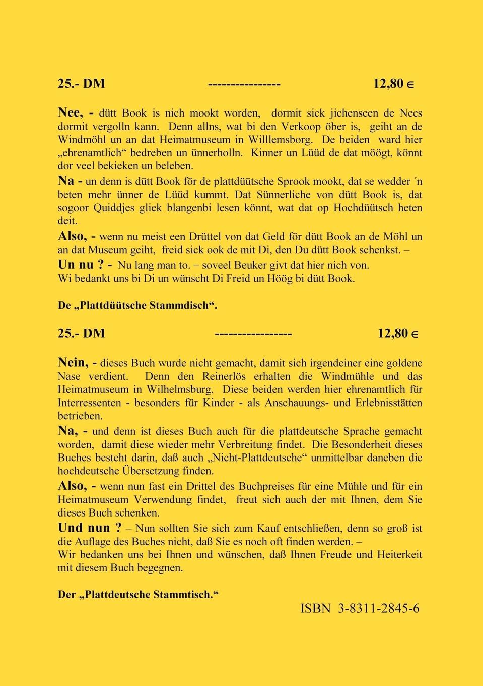 Rückseitencover Kookbook / Kochbuch