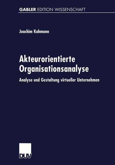 Vorderes Coverbild Akteurorientierte Organisationsanalyse