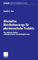 Vorderes Coverbild Alternative Distributionswege für pharmazeutische Produkte