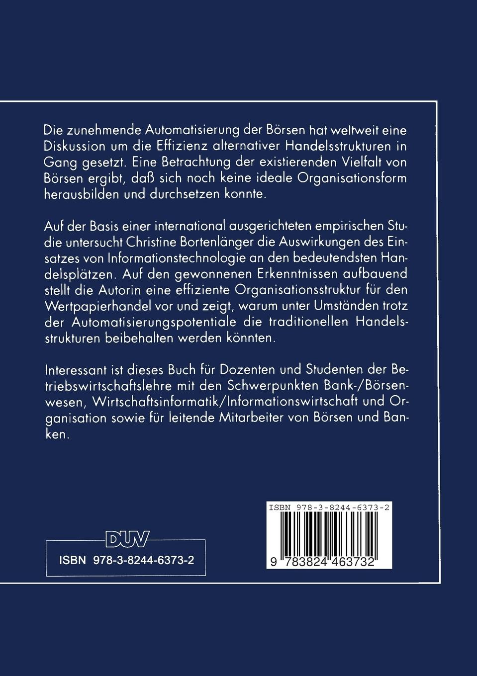 Rückseitencover Börsenautomatisierung