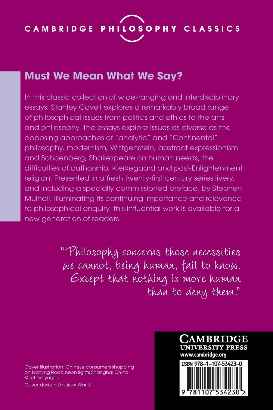 Rückseitencover Must We Mean What We Say?