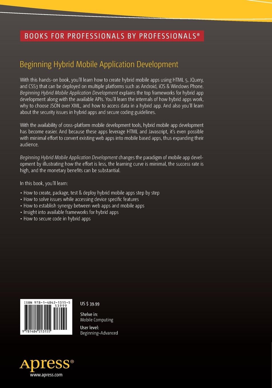 Rückseitencover Beginning Hybrid Mobile Application Development