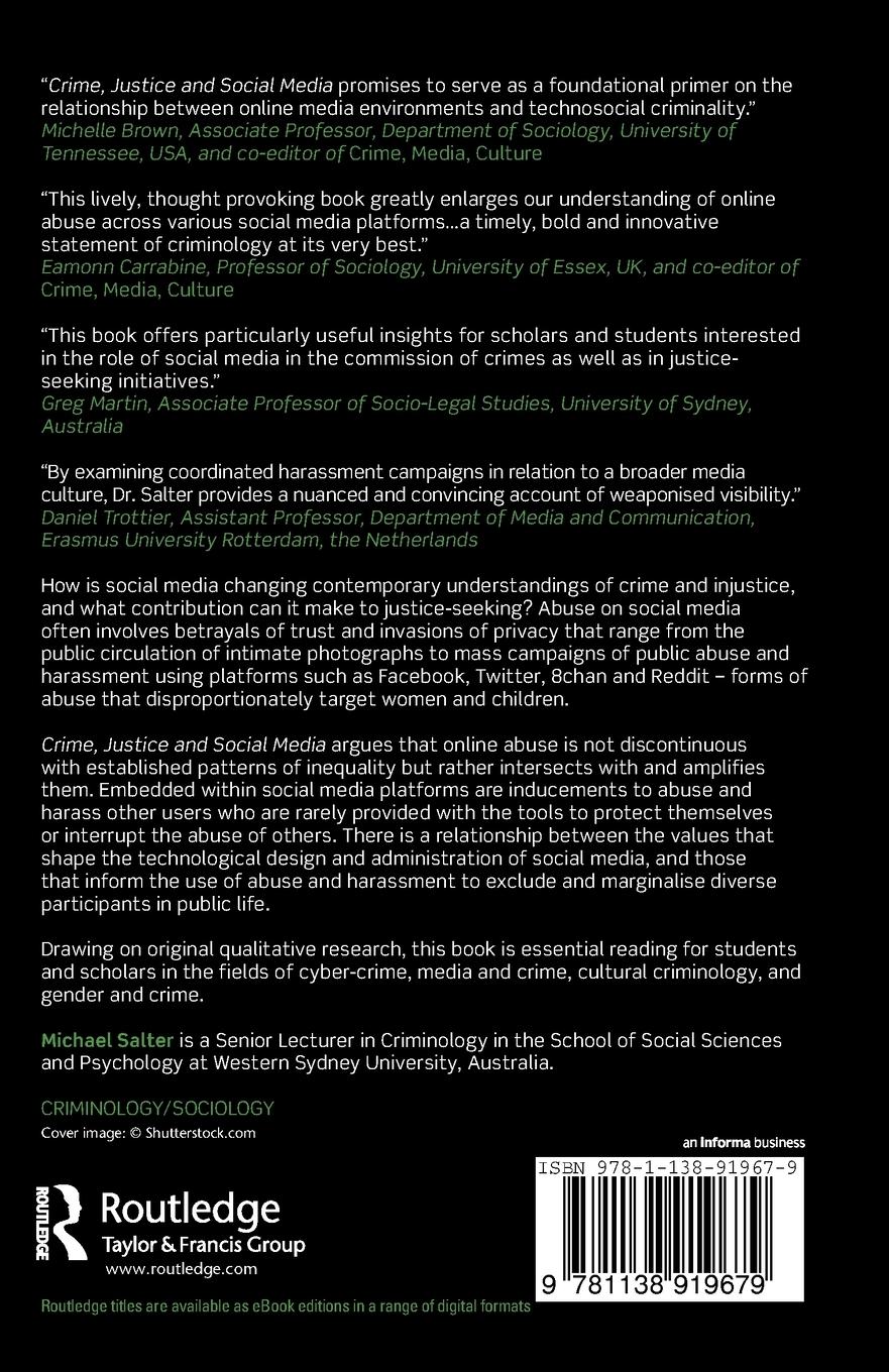 Rückseitencover Crime, Justice and Social Media