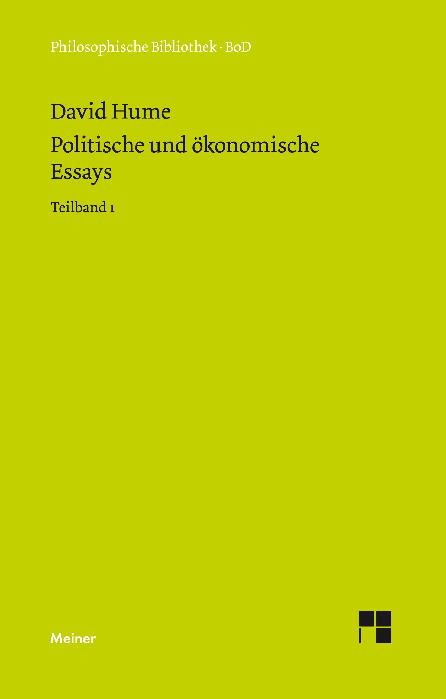 Vorderes Coverbild Politische und ökonomische Essays / Politische und ökonomische Essays