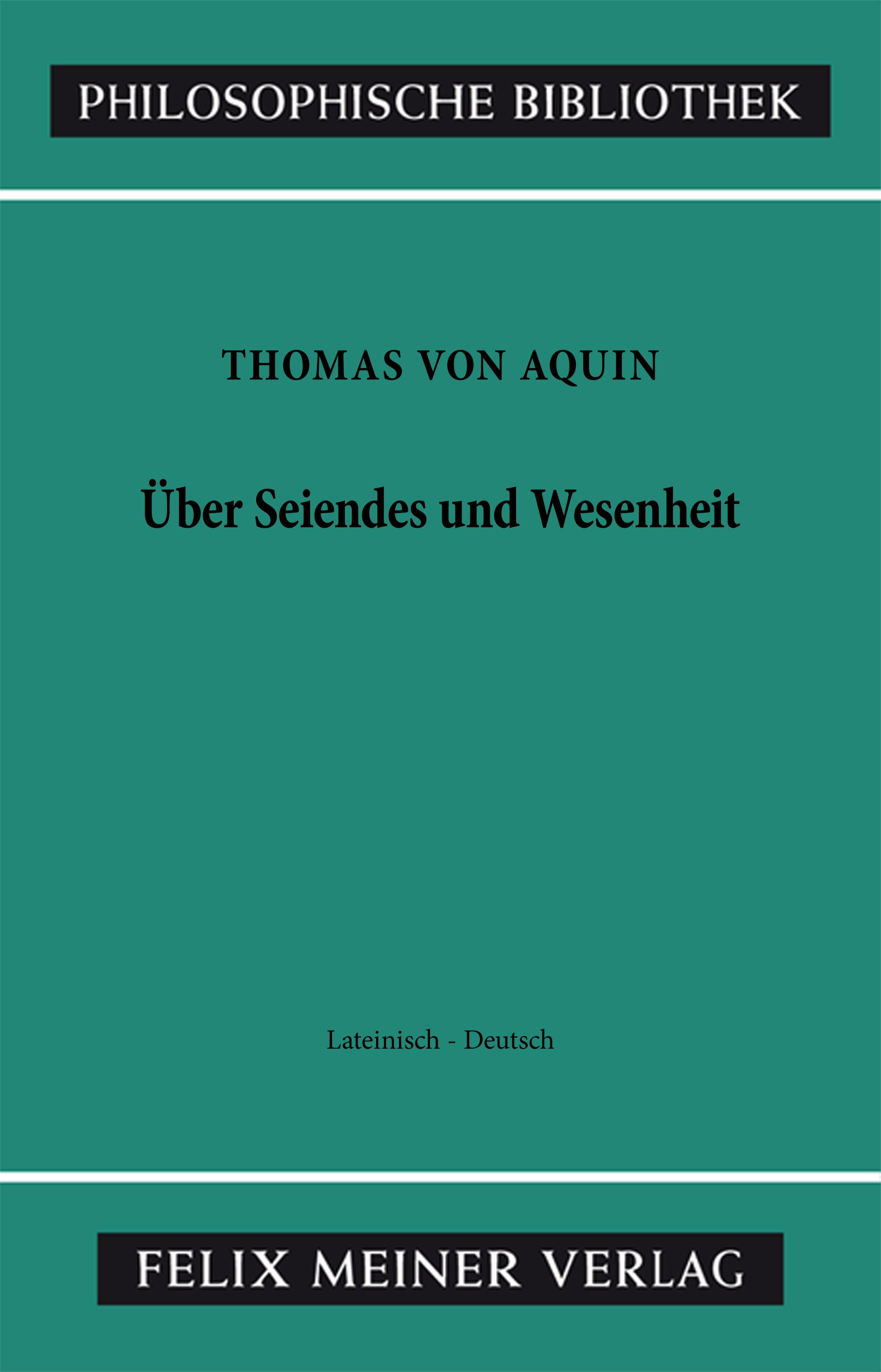 Vorderes Coverbild Über Seiendes und Wesenheit. De Ente et Essentia