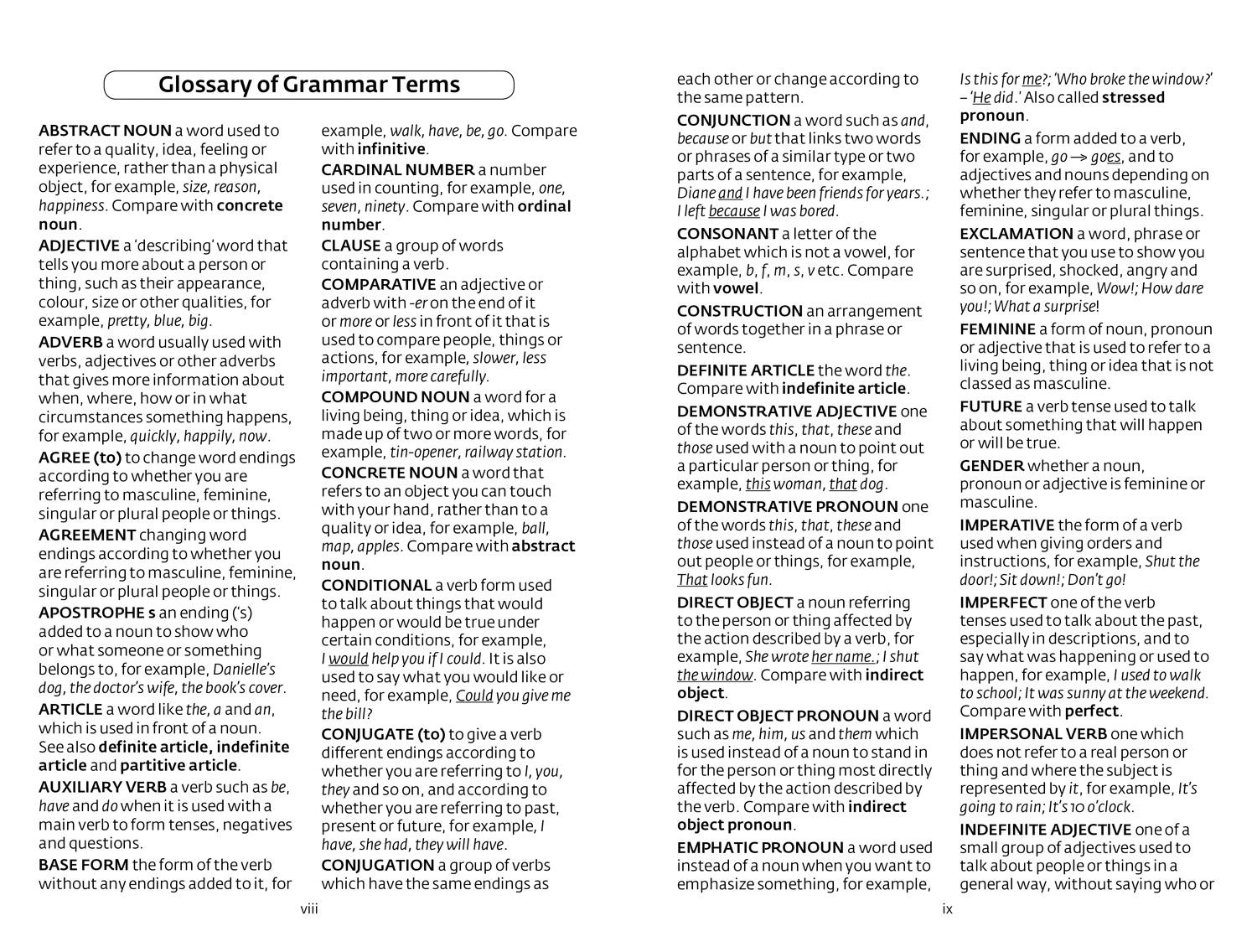 Beispielinhalt (Bild) Easy Learning French Grammar