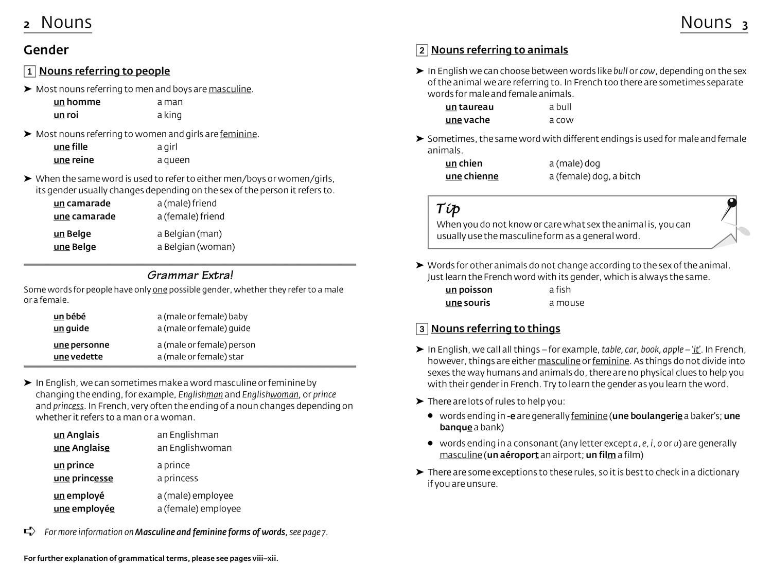 Beispielinhalt (Bild) Easy Learning French Grammar