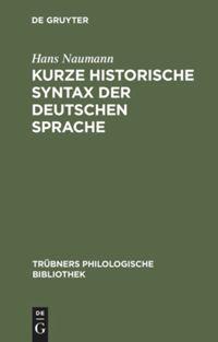 Vorderes Coverbild Kurze historische Syntax der deutschen Sprache