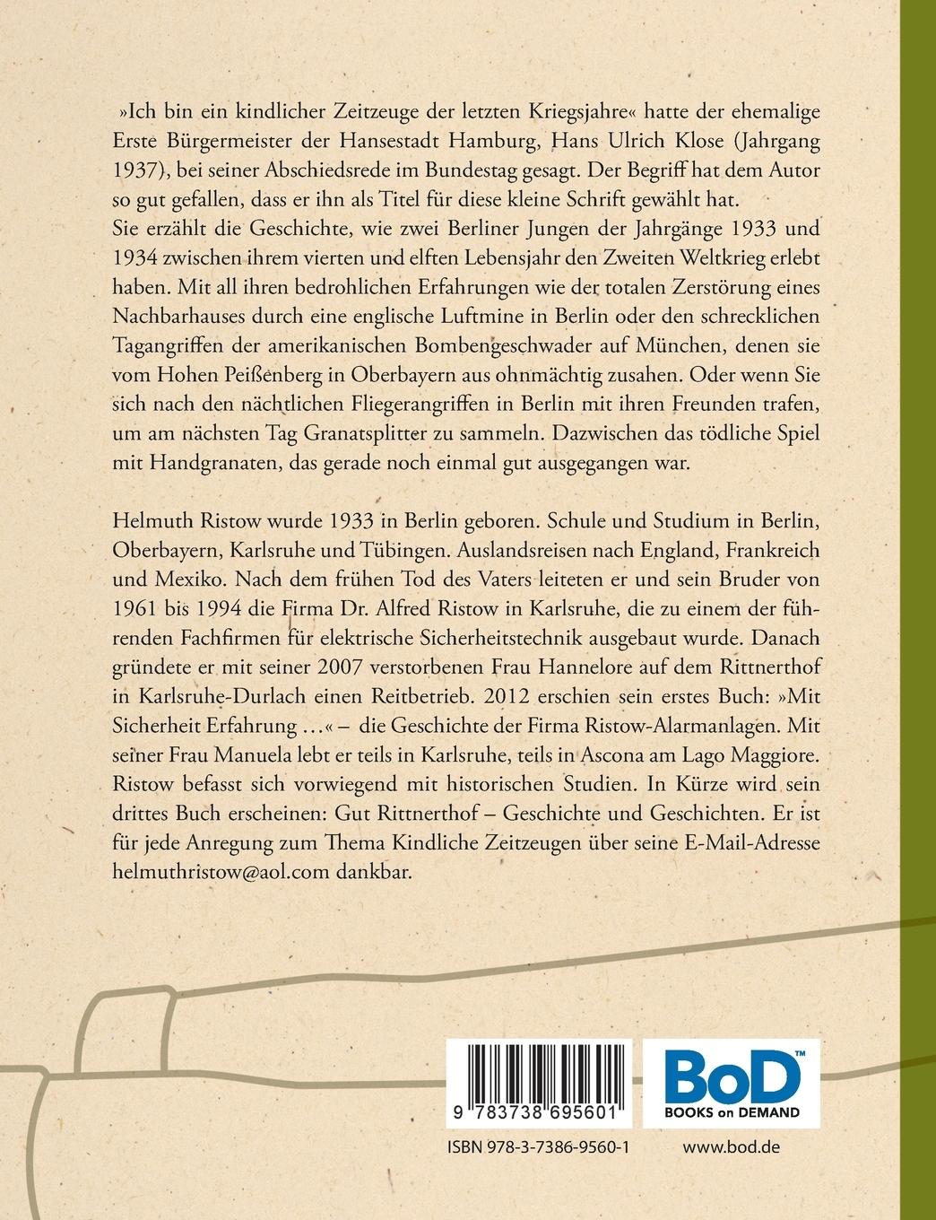 Rückseitencover Kindliche Zeitzeugen 1939 - 1945