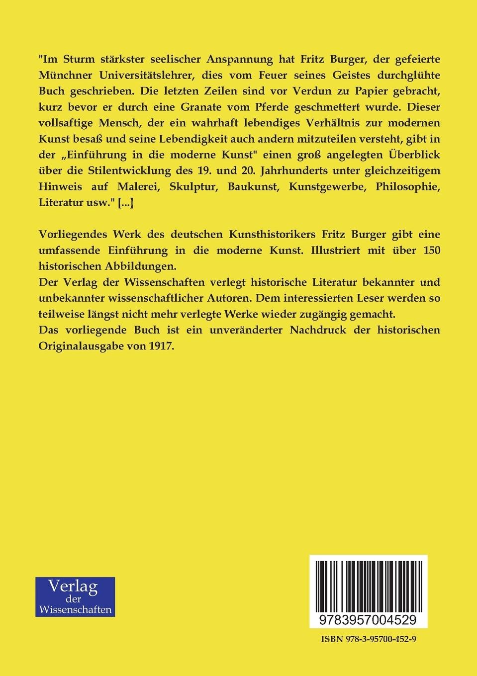 Rückseitencover Einführung in die moderne Kunst