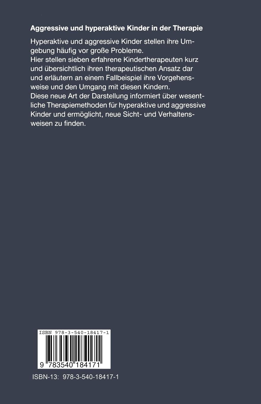 Rückseitencover Aggressive und hyperaktive Kinder in der Therapie