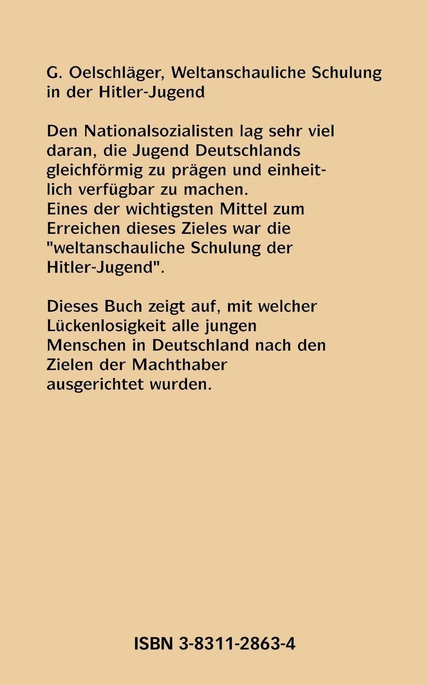 Rückseitencover Weltanschauliche Schulung in der Hitler-Jugend