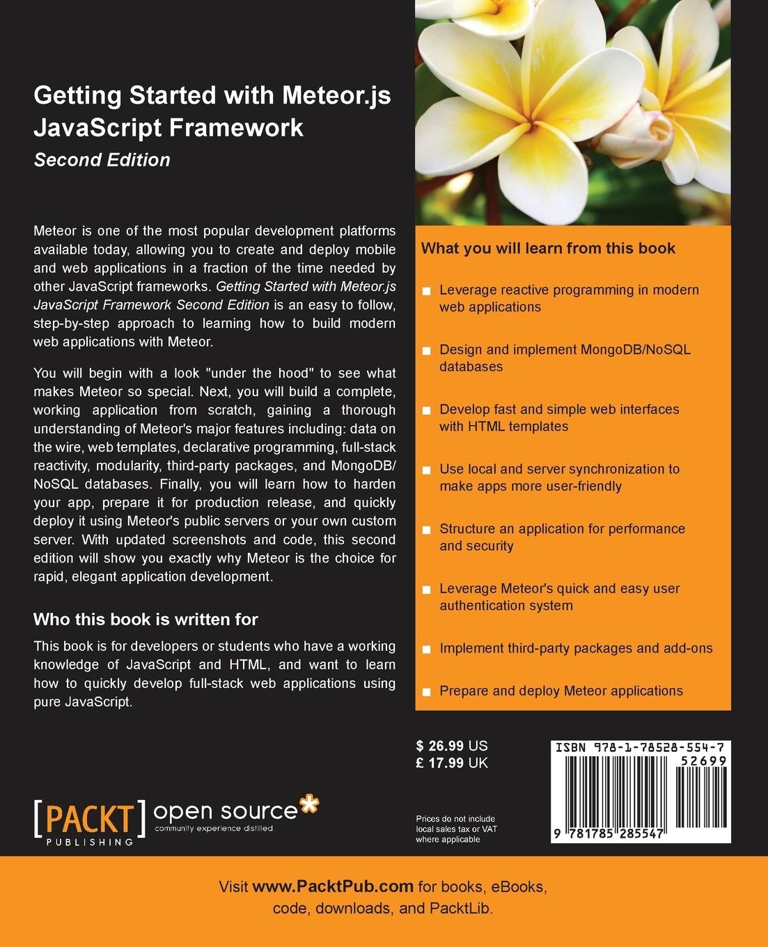 Rückseitencover Getting Started with Meteor.js JavaScript Framework Second Edition