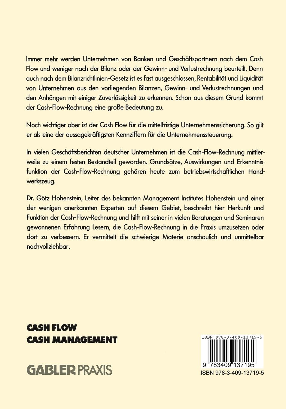 Rückseitencover Cash Flow und Cash Management