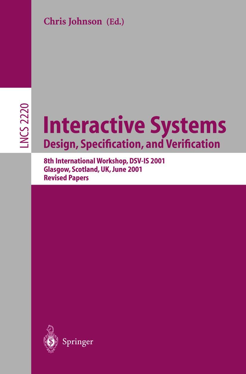 Vorderes Coverbild Interactive Systems: Design, Specification, and Verification