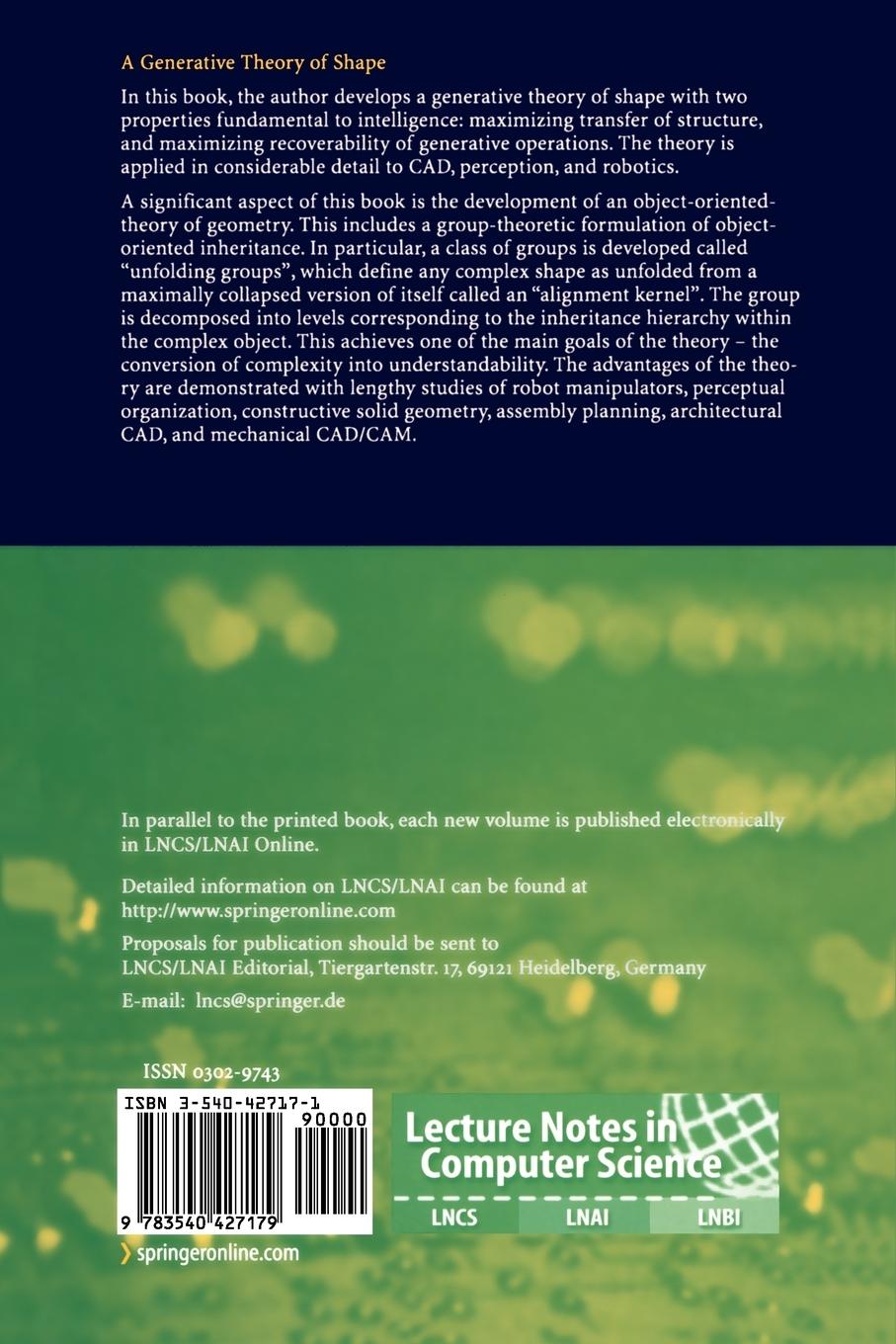 Rückseitencover A Generative Theory of Shape