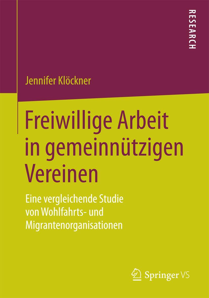 Vorderes Coverbild Freiwillige Arbeit in gemeinnützigen Vereinen