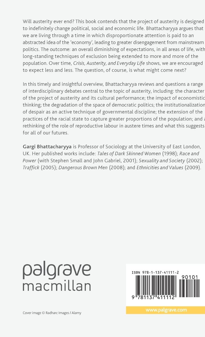 Rückseitencover Crisis, Austerity, and Everyday Life