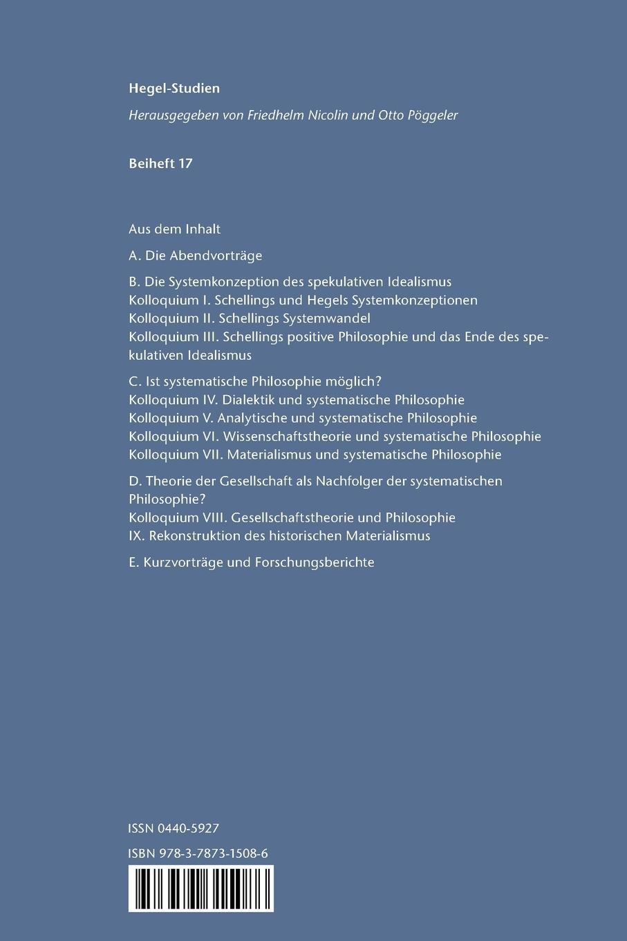 Rückseitencover Ist systematische Philosophie möglich?