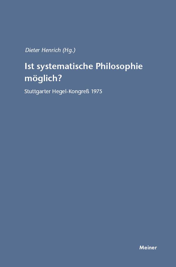Vorderes Coverbild Ist systematische Philosophie möglich?