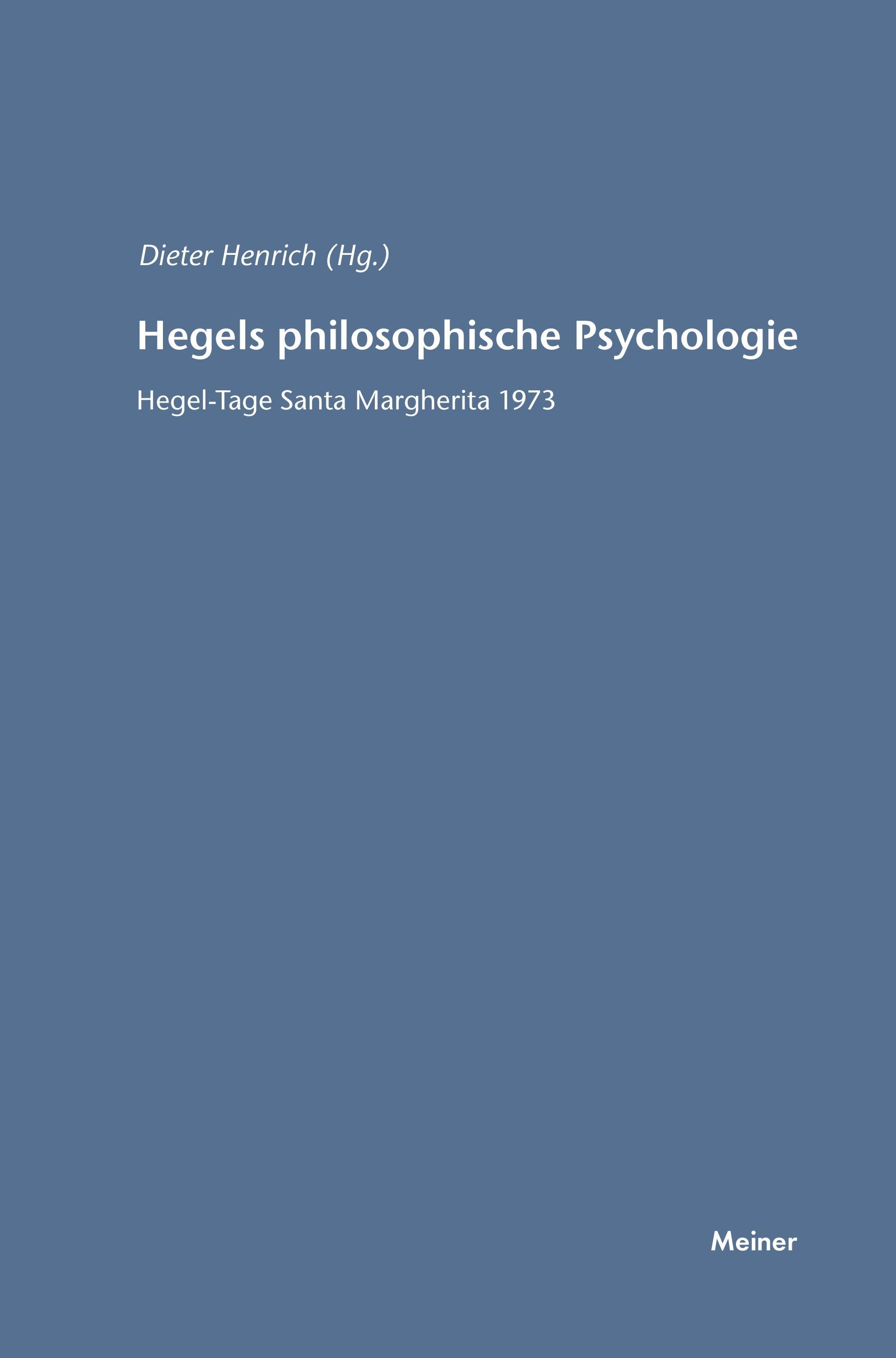 Vorderes Coverbild Hegels philosophische Psychologie