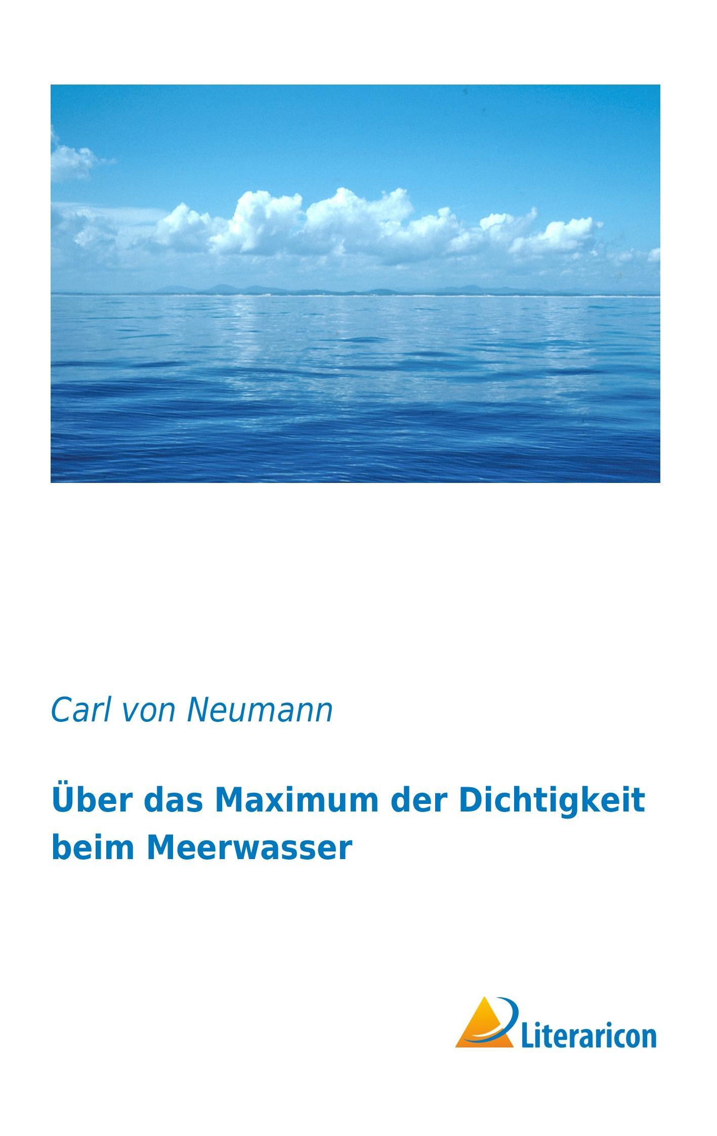 Vorderes Coverbild Über das Maximum der Dichtigkeit beim Meerwasser
