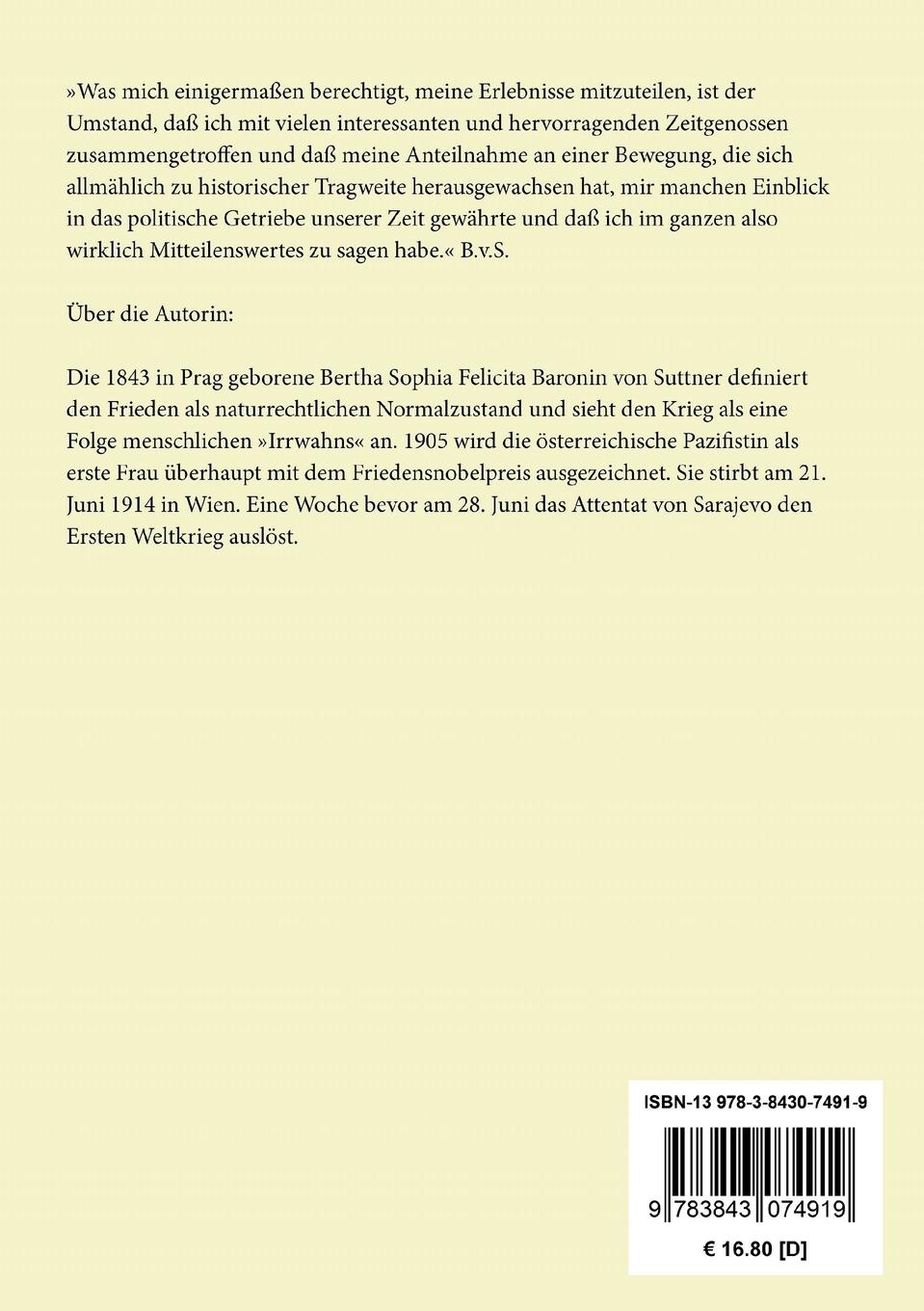 Rückseitencover Memoiren