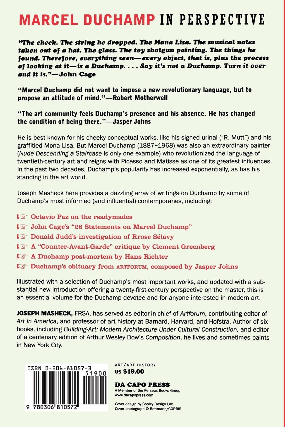 Rückseitencover Marcel Duchamp in Perspective
