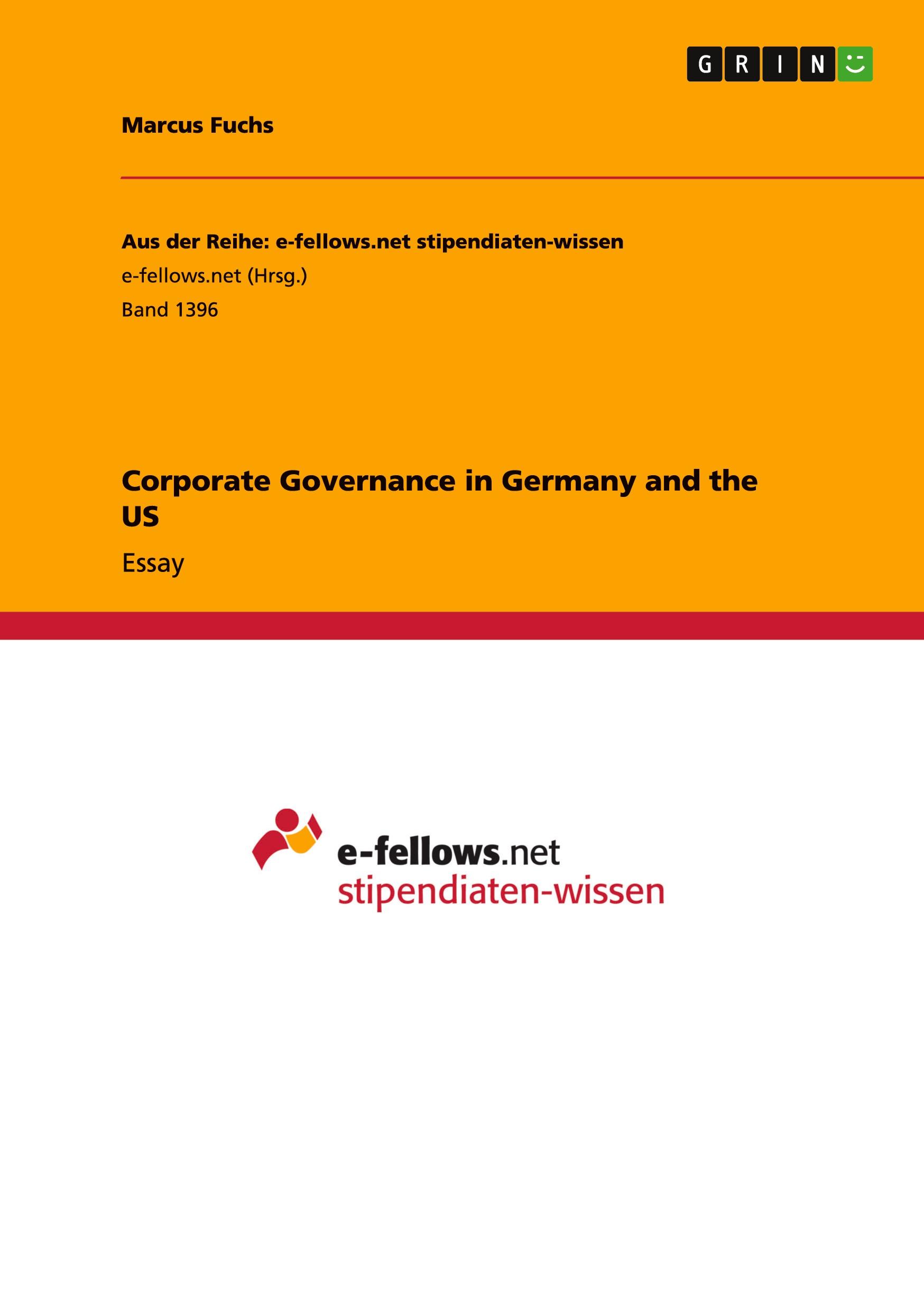 Vorderes Coverbild Corporate Governance in Germany and the US