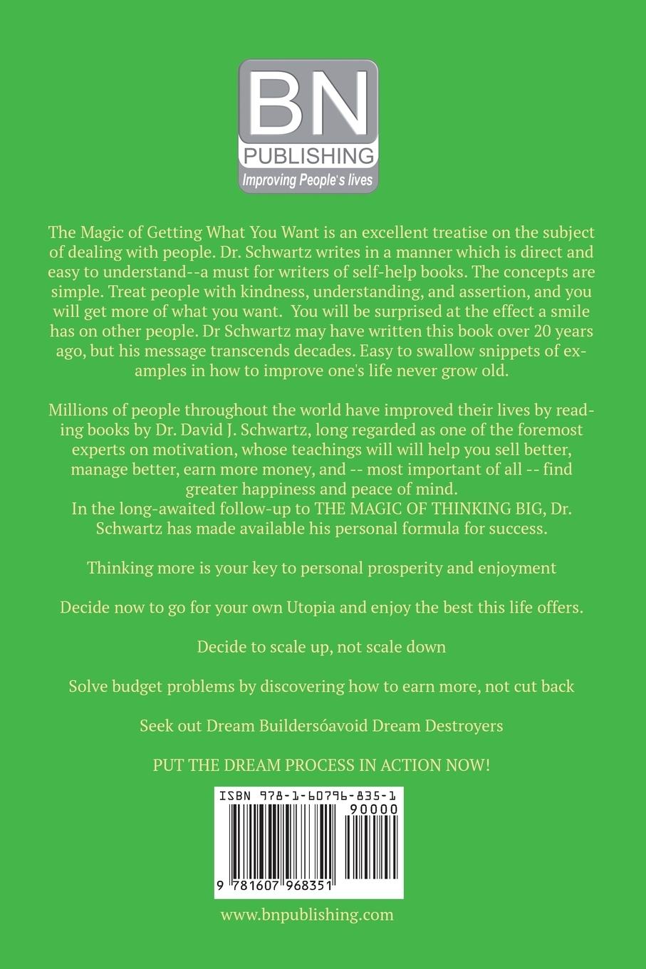 Rückseitencover The Magic of Getting What You Want by David J. Schwartz author of The Magic of Thinking Big