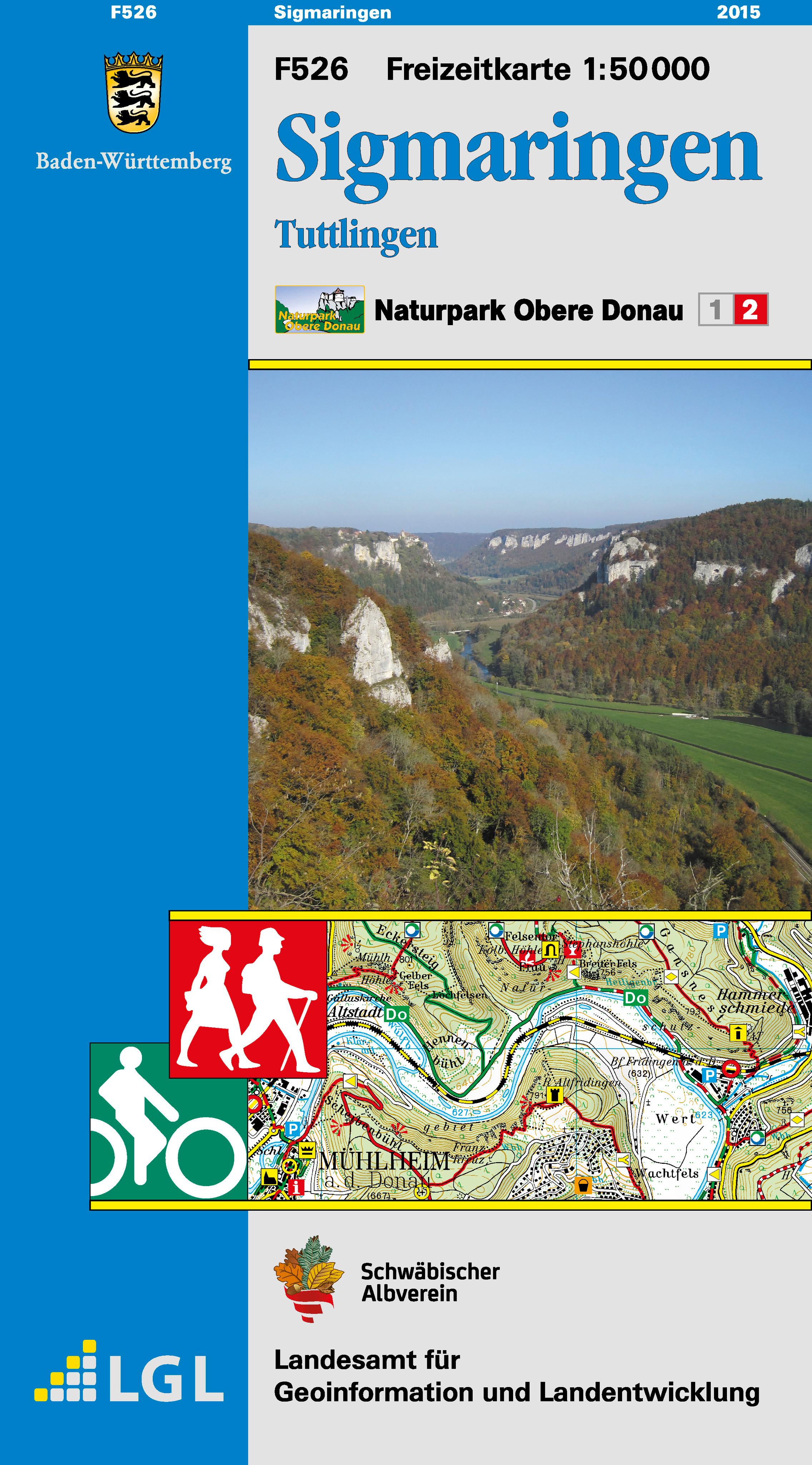 Vorderes Coverbild Sigmaringen Naturpark Obere Donau Freizeitkarte 1 : 50 000