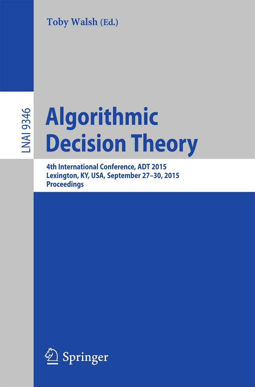 Vorderes Coverbild Algorithmic Decision Theory
