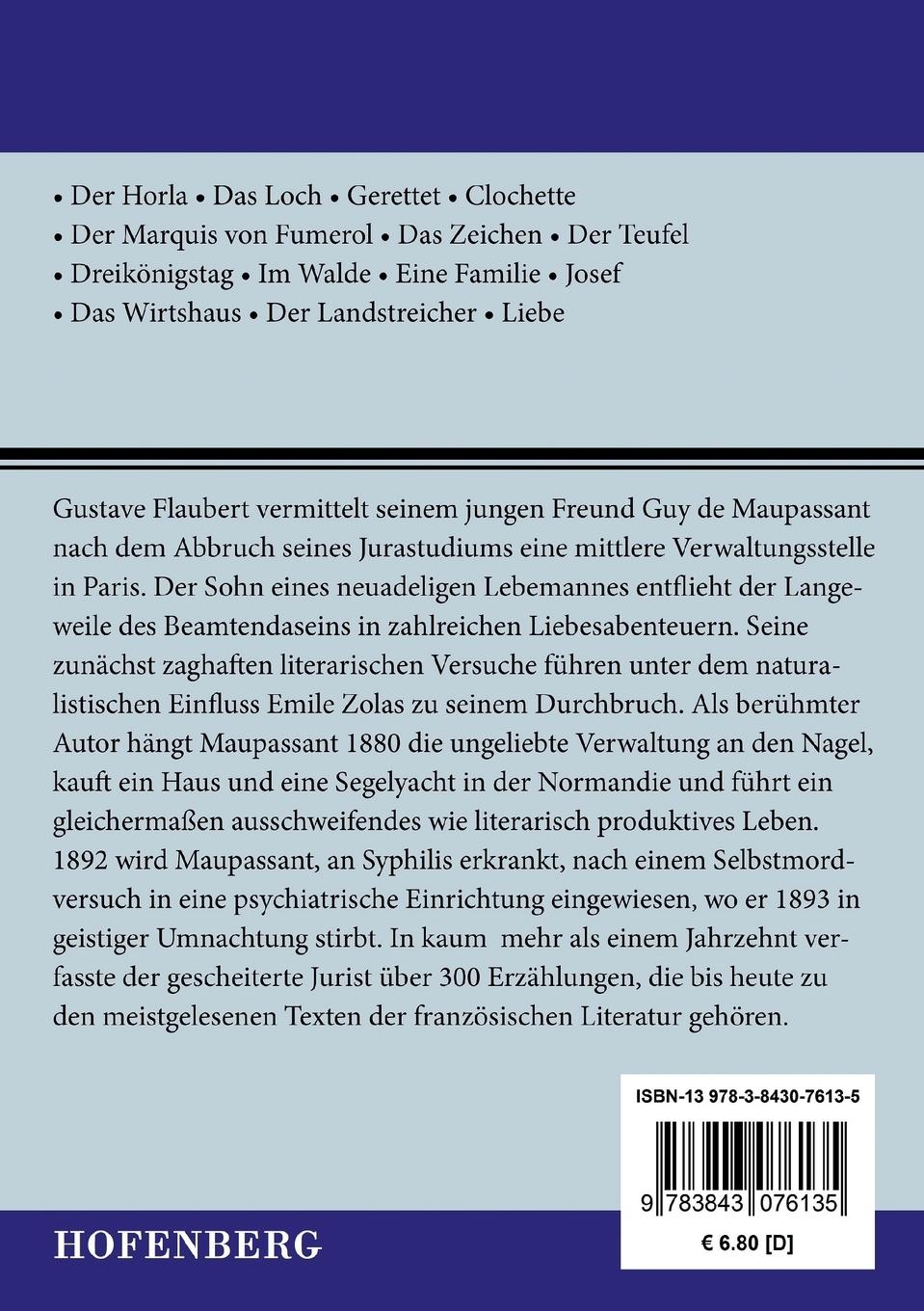 Rückseitencover Der Horla