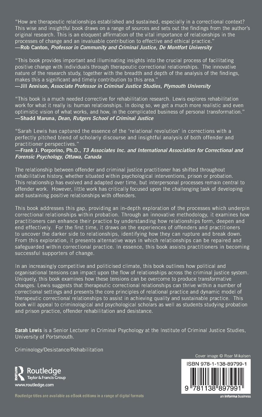 Rückseitencover Therapeutic Correctional Relationships