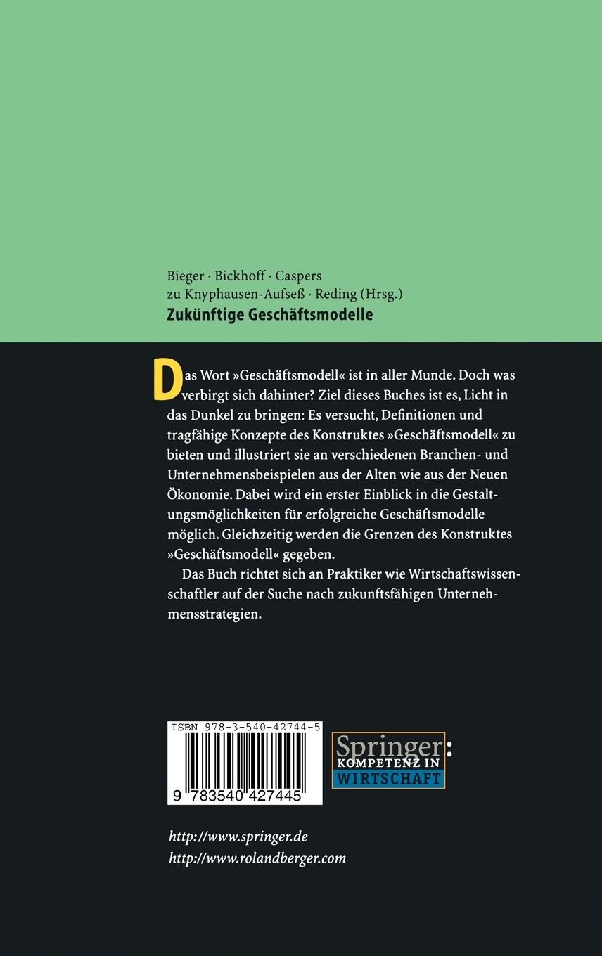 Rückseitencover Zukünftige Geschäftsmodelle