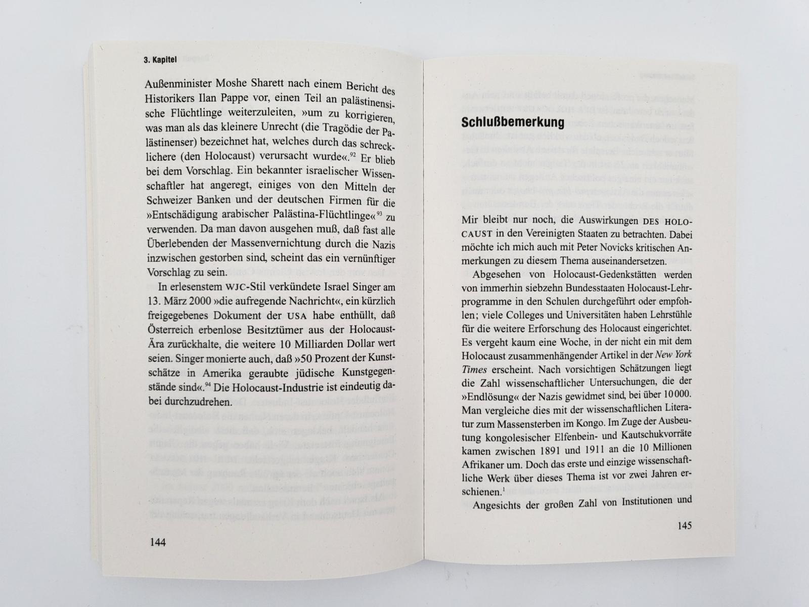 Beispielinhalt (Bild) Die Holocaust-Industrie