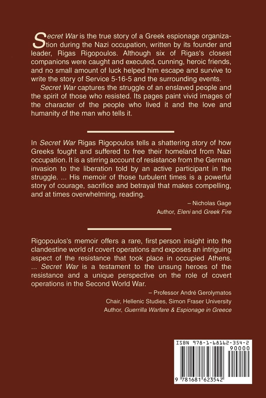 Rückseitencover Secret War