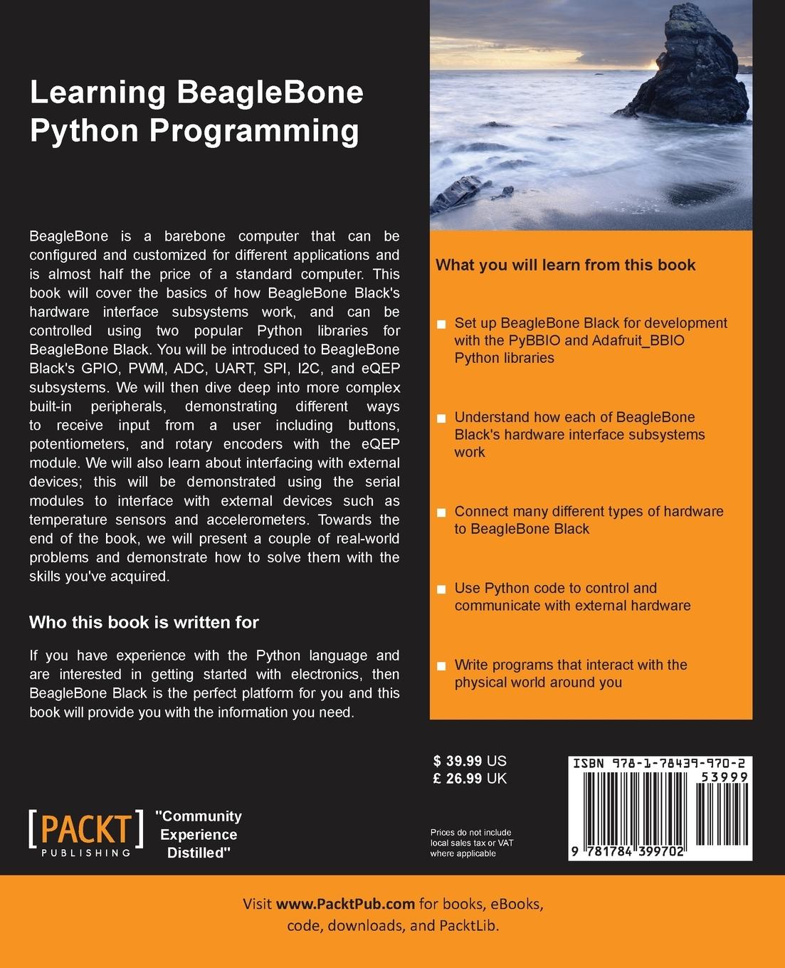 Rückseitencover Learning BeagleBone Python Programming