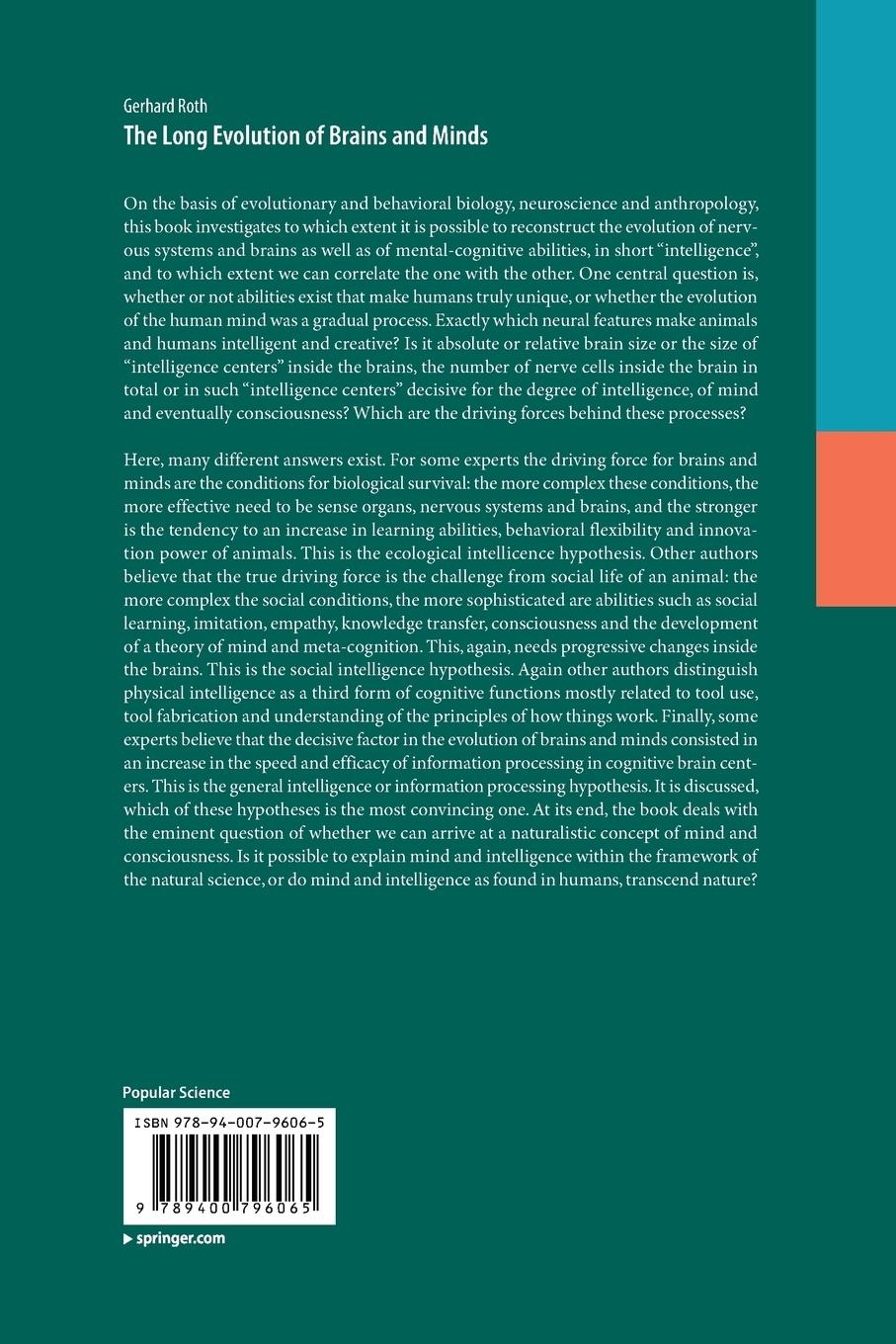 Rückseitencover The Long Evolution of Brains and Minds