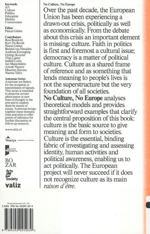 Rückseitencover No Culture, No Europe