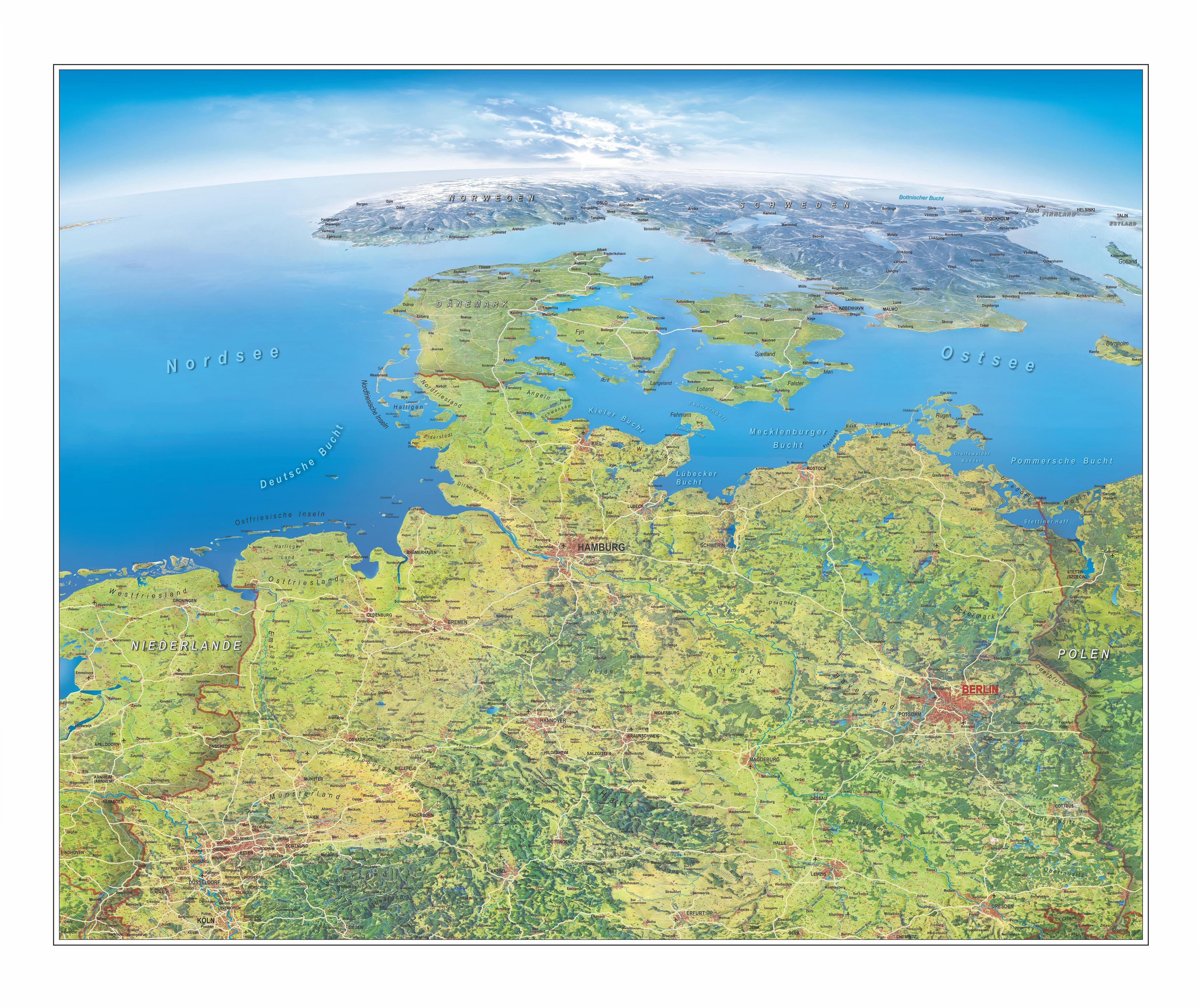 Vorderes Coverbild Panoramakarte Norddeutschland