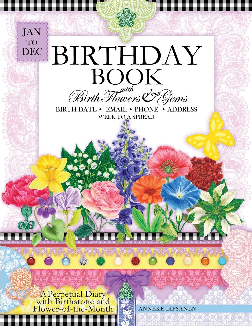 Vorderes Coverbild Birthday Book with Birth Flowers and Gems