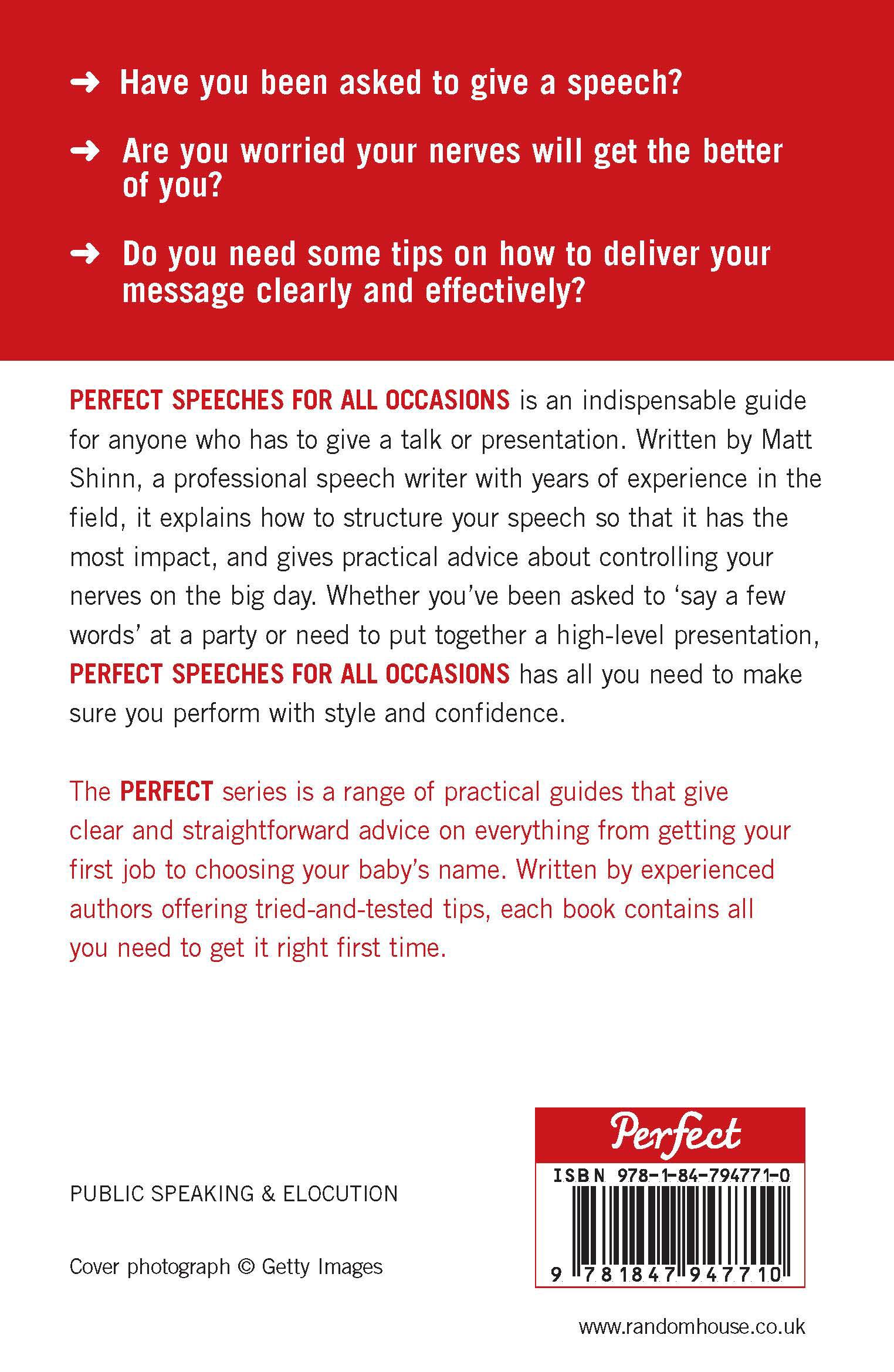 Rückseitencover Perfect Speeches for All Occasions