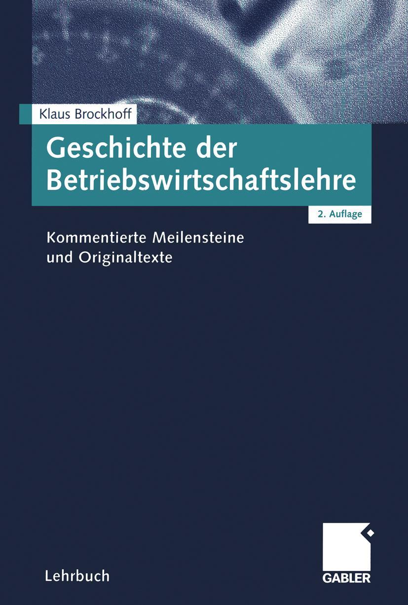 Vorderes Coverbild Geschichte der Betriebswirtschaftslehre