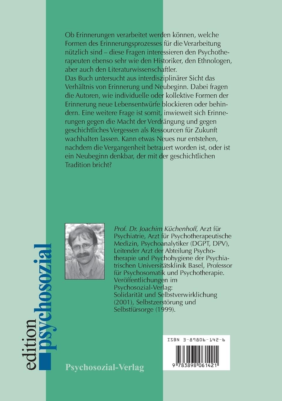 Rückseitencover Erinnerung und Neubeginn